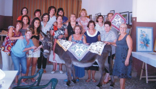 Una burrita vestida con las manualidades de 2011.