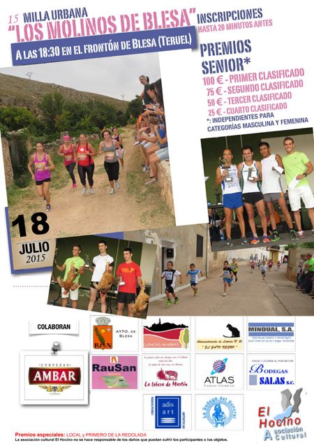 Cartel Milla de los molinos 2015 en Blesa