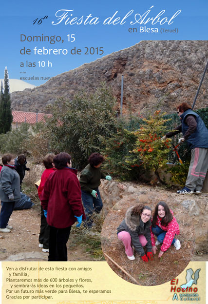 Cartel fiesta del árbol 2015 en Blesa