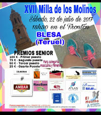 Milla de los Molinos de Blesa. Corridas de pollos para todas las edades. 22 de julio de 2017