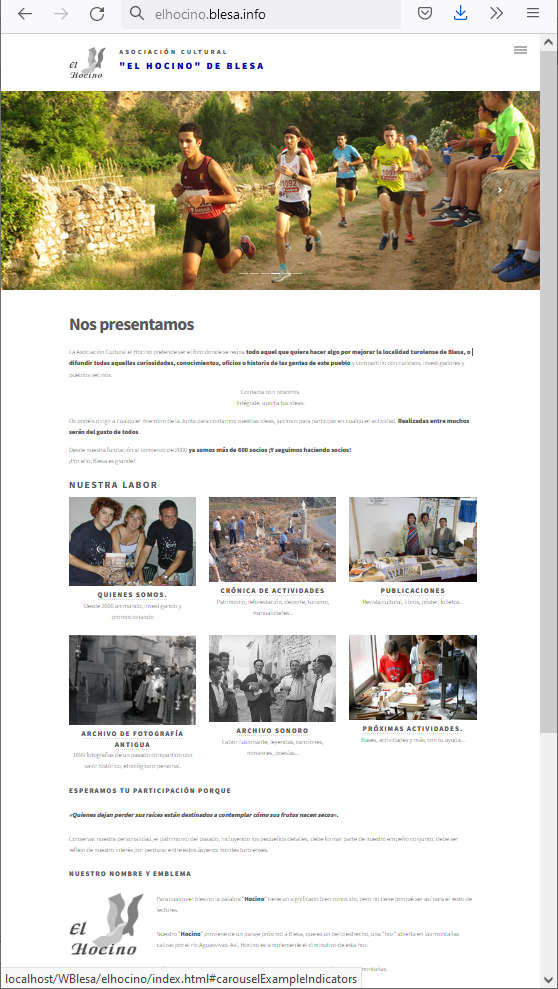 Nueva web de la A.C. El Hocino de Blesa