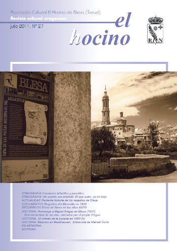 Portada del nº 27 de El Hocino (Blesa Teruel)