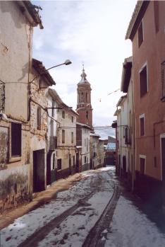 Calle nevada en Blesa