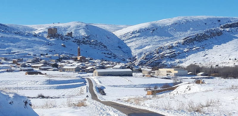 Huesa del Común, nevada el 12 de enero de 2021. Foto del Ayuntamiento de Huesa