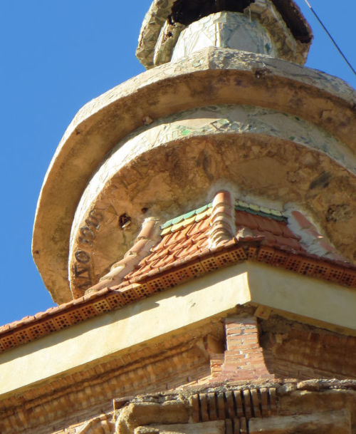 Chapitel de la torre de la iglesia de Blesa (Teruel), 1916.