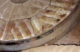Textura de la cara grabada de una muela