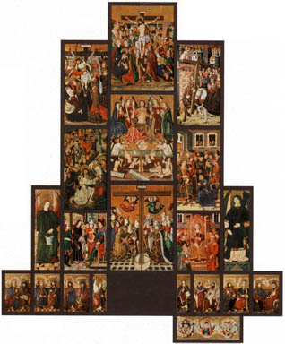 Posible disposición del retablo mayor de Blesa del siglo XV