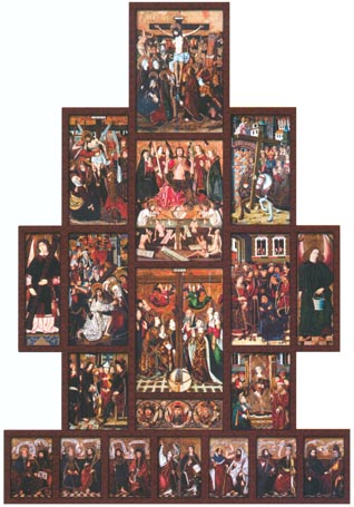 Posible disposición del retablo mayor de Blesa del siglo XV