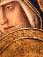 Detalle de la tabla "Jesús con la cruz a cuestas"