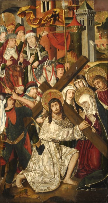 Jesús con la Cruz a cuestas.  Retablo de Blesa.  Museo de Zaragoza.