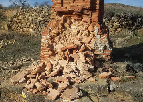 comienzo de derrumbe del peirón.