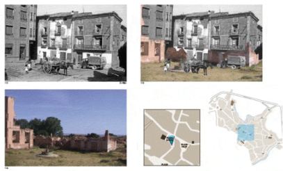 Ejemplo de reconstrucción y compresión de los restos de Belchite